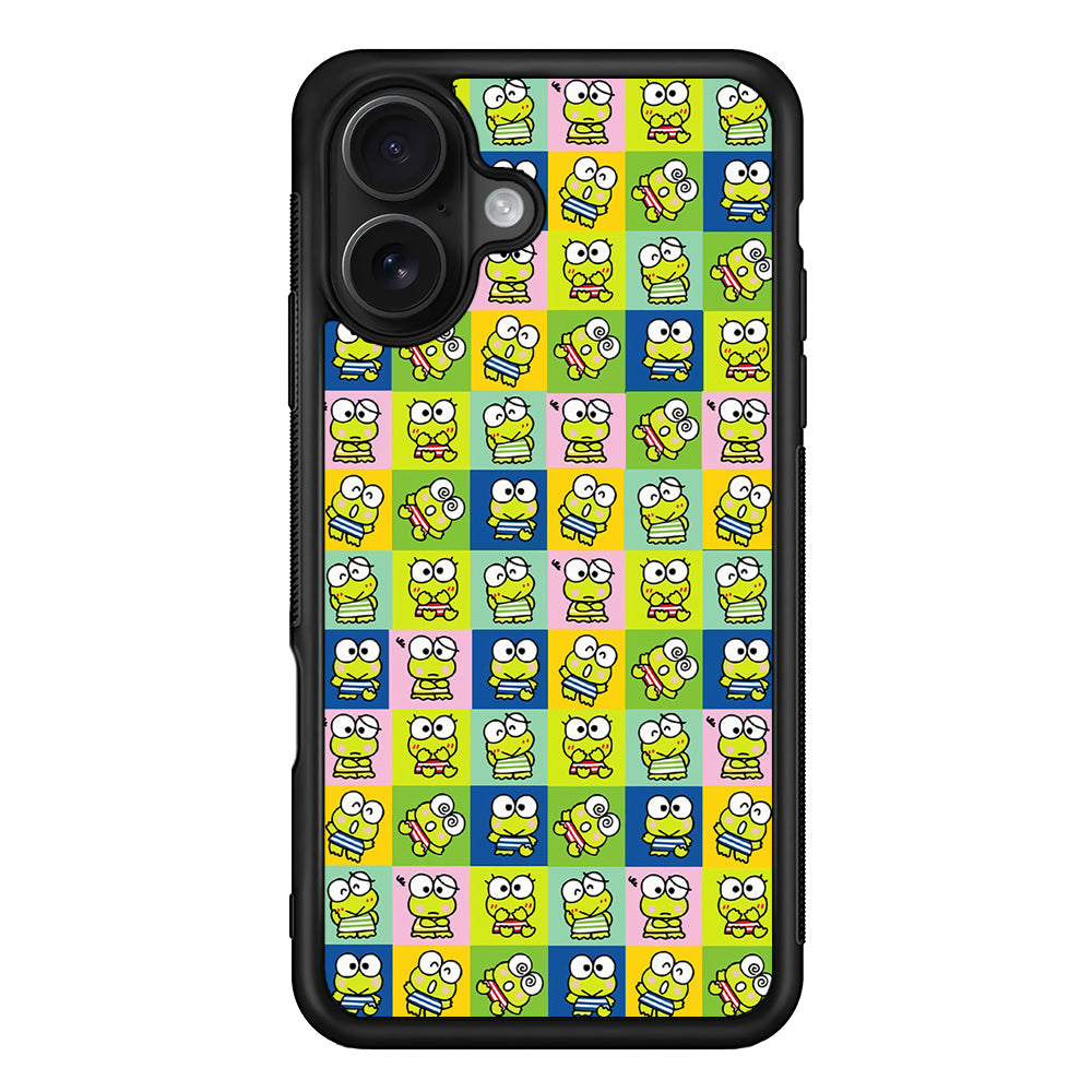 Keroppi Frog Cartoons Pattern iPhone 16 Case - Oxvistore