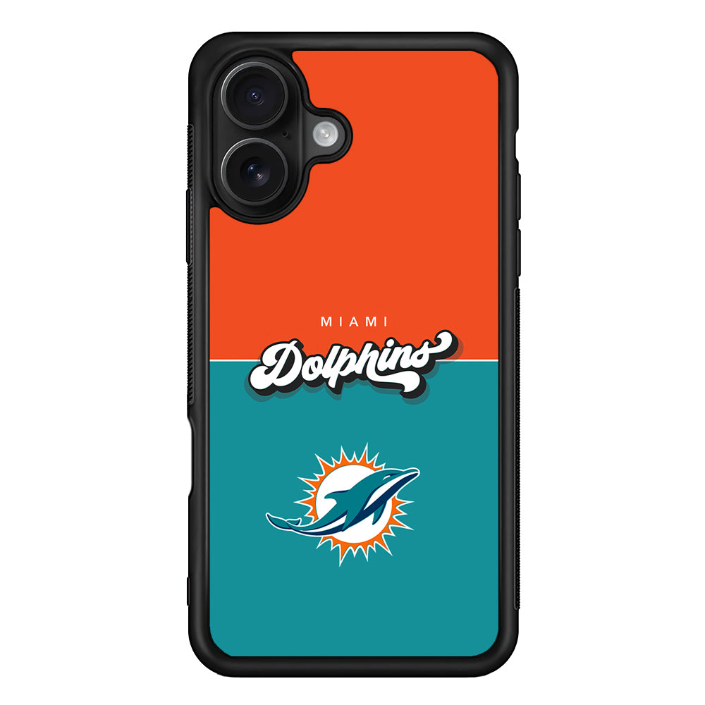 Miami Dolphins Orange Blue iPhone 16 Case - Oxvistore