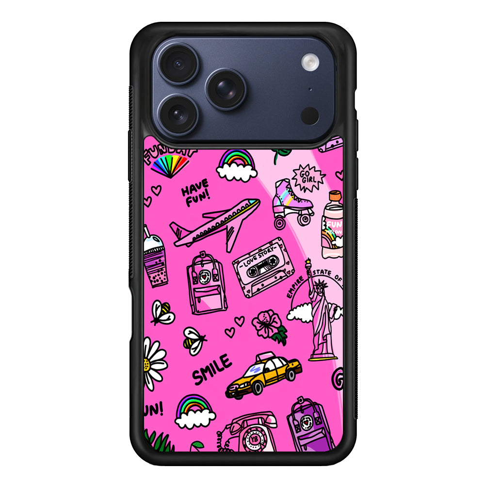 Pink Cute Girly Pattern iPhone 17 Pro Max Case | Slim Protective Cover for iPhone 17 Pro Max