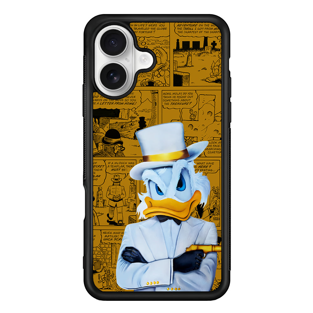 Scrooge McDuck Comic iPhone 16 Plus Case | Durable Protective Rubber Cover