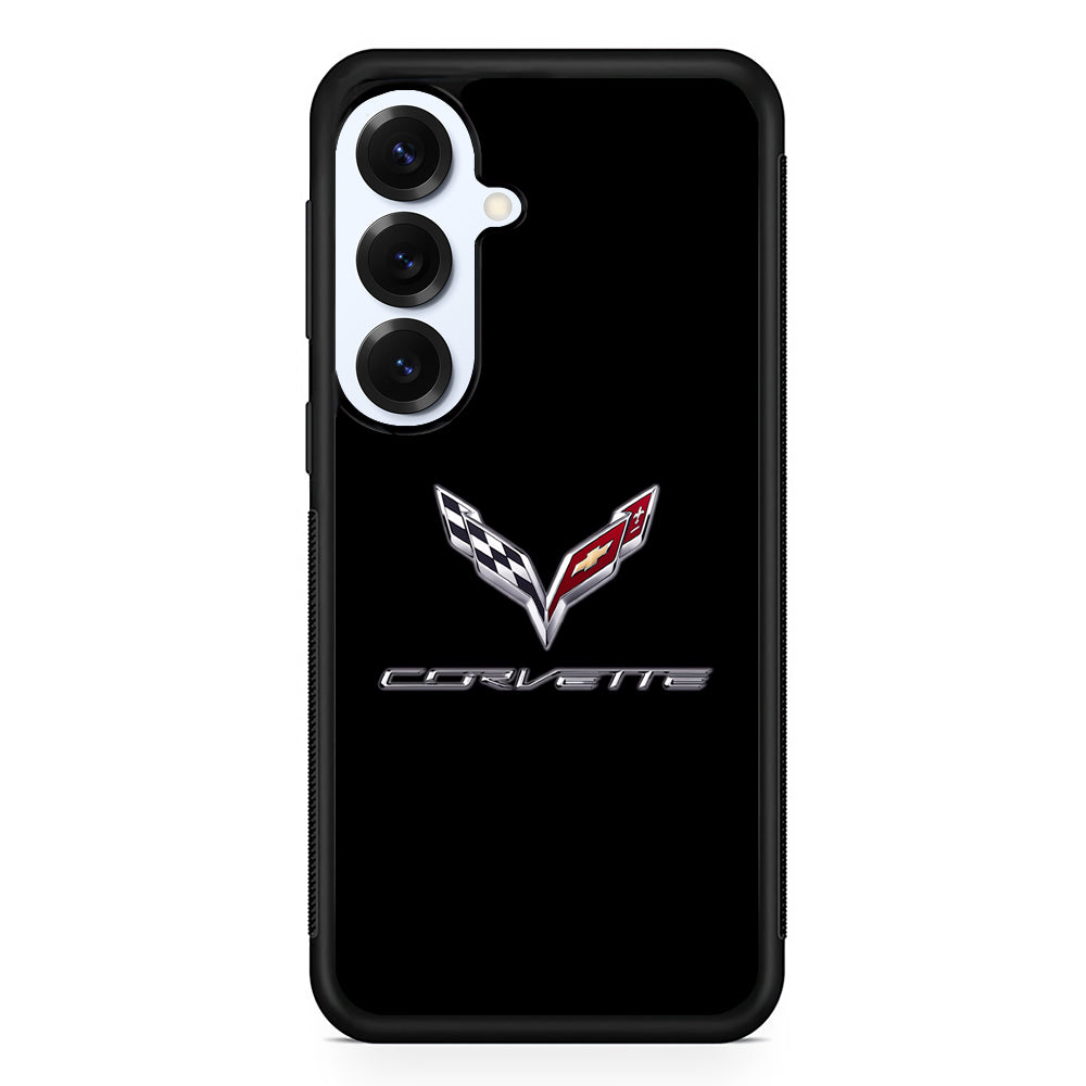 Chevrolet Corvette Logo Black Samsung Galaxy S25 Plus Case | Slim Rubber Case for Samsung Galaxy S25 Plus