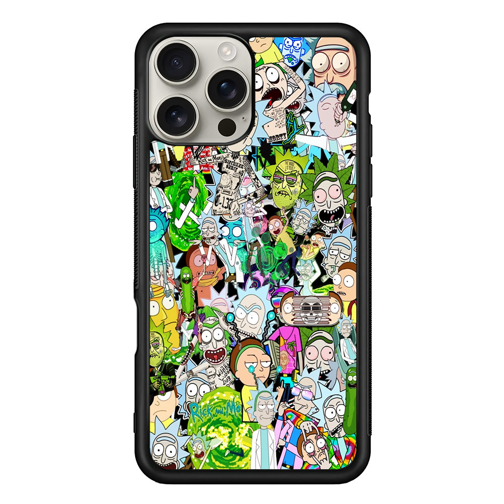 Rick and Morty Sticker Collection iPhone 16 Pro Max Case | Stylish Protective Case for iPhone 16 Pro Max