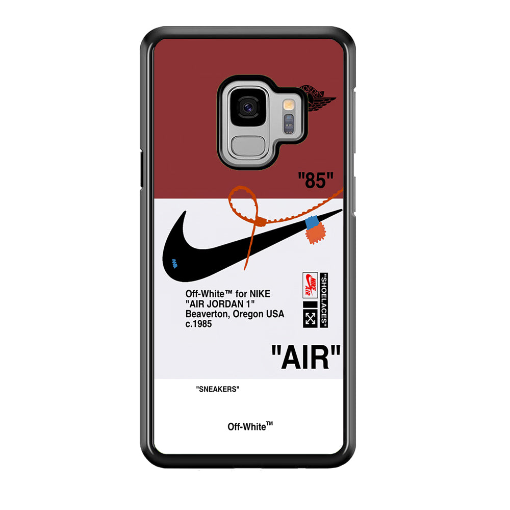 Off White x Nike Air Jordan Red Samsung Galaxy S9 Case | Slim Rubber Case for Samsung Galaxy S9