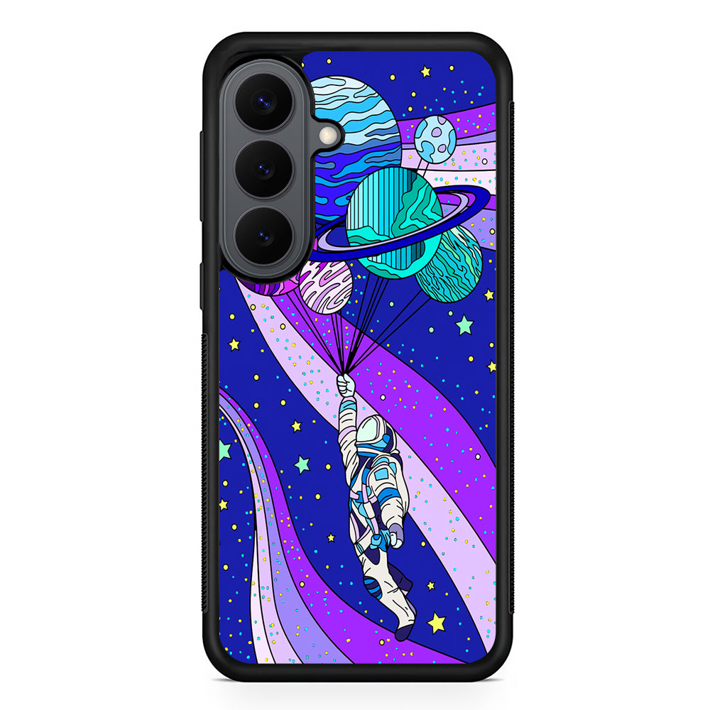 Astronaut Space Planetary Balloon Samsung Galaxy S26 Plus Case | Slim Rubber Case for Samsung Galaxy S26 Plus