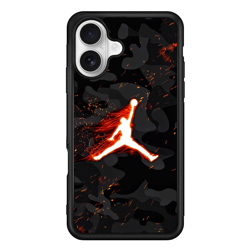 Air Jordan Logo On Fire iPhone 16 Plus Case – Slim Fit Protective Phone Case