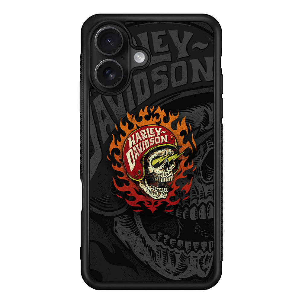 Harley Davidson Flaming Rider iPhone 16 Case - Oxvistore