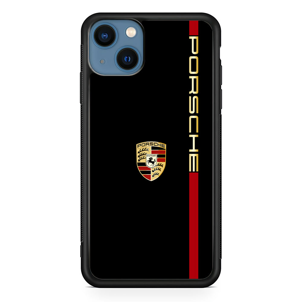 Porsche Car Logo Luxury iPhone 15 Case | Slim Rubber Case for iPhone 15