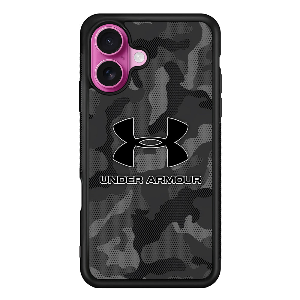 Under Armour Black Camo iPhone 17 Case | Slim Rubber Case for iPhone 17