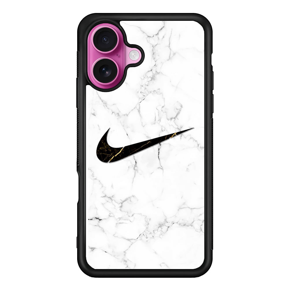 Nike Gold Line in Marble iPhone 17 Case - Slim Rubber Case for iPhone 17