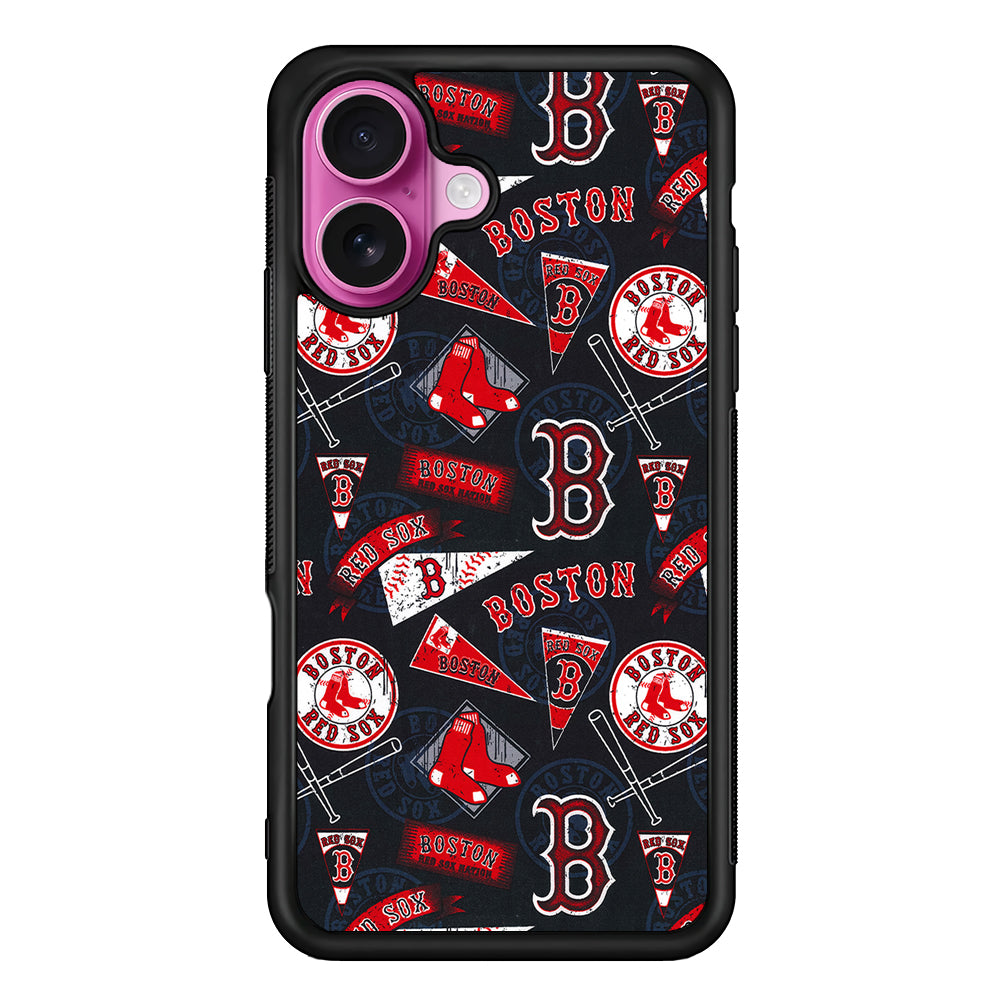 Boston Red Sox Pattern iPhone 17 Case | Slim Protective Rubber Phone Cover