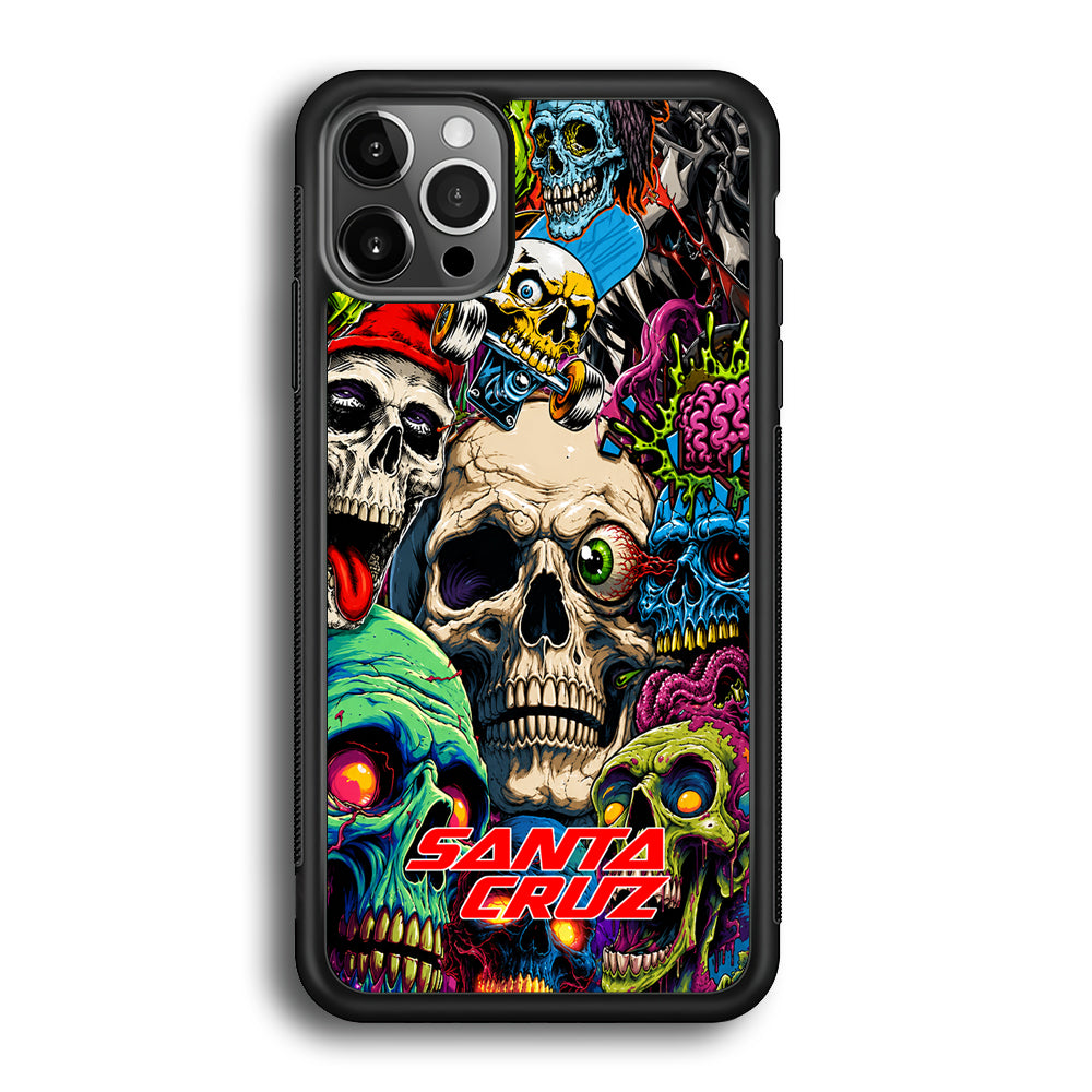 Santa Cruz Skateboard Skull iPhone 12 Pro Max Case | Slim Rubber Case for iPhone 12 Pro Max