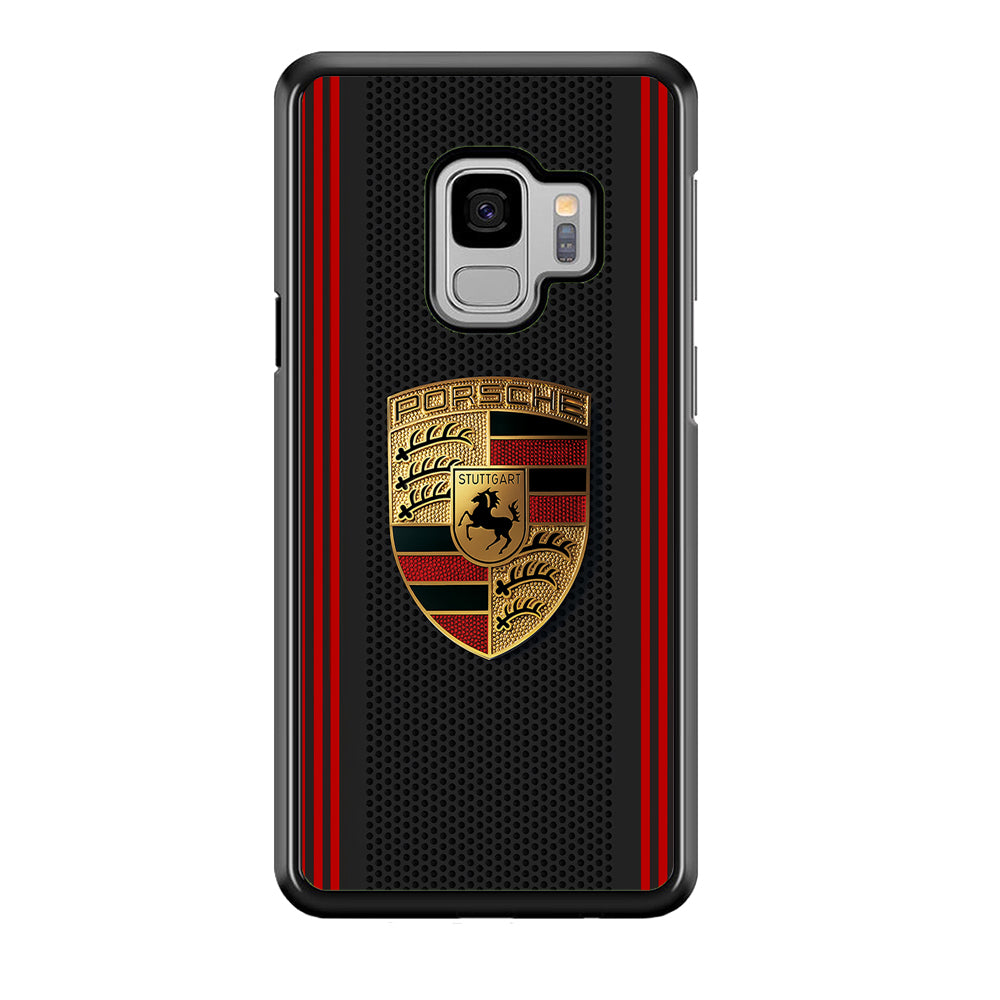 Porsche Gold Emblem Samsung Galaxy S9 Case | Slim Rubber Case for Samsung Galaxy S9