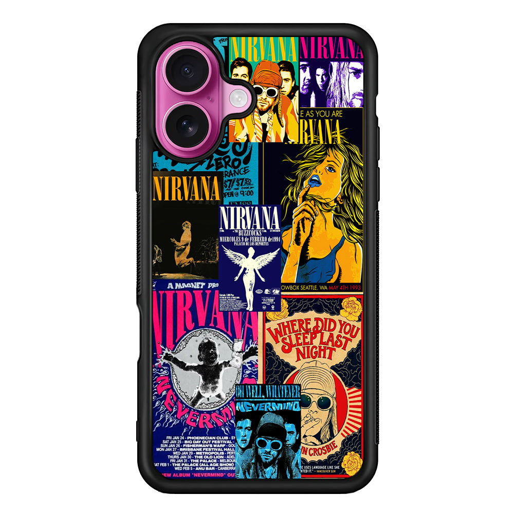 Nirvana Album Cover Collage iPhone 17 Case | Slim Protective Rubber Phone Cover