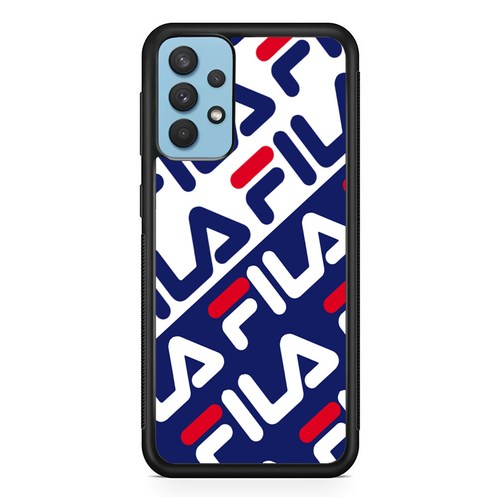 Fila Patern in Slope Samsung Galaxy A32 Case | Slim Rubber Case for Samsung Galaxy A32