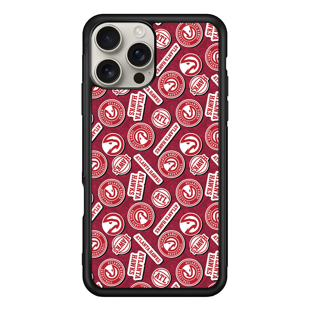 Atlanta Hawks Pattern iPhone 16 Pro Max Case | Stylish Protective Case for iPhone 16 Pro Max
