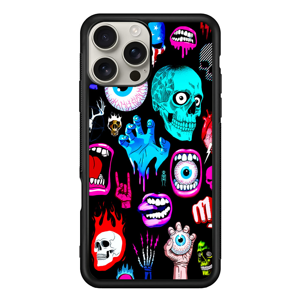 Hand Drawn Halloween Doodles iPhone 16 Pro Max Case | Stylish Protective Case for iPhone 16 Pro Max