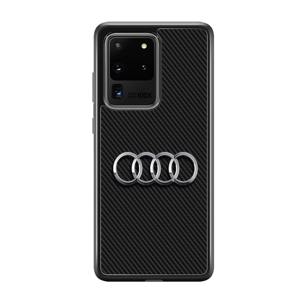 Audi Metal Against a Dark Carbon Samsung Galaxy S20 Ultra Case | Slim Rubber Case for Samsung Galaxy S20 Ultra