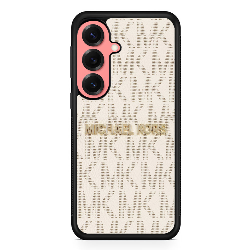 Michael Kors White Pattern Samsung Galaxy S25 Case | Slim Rubber Case for Samsung Galaxy S25