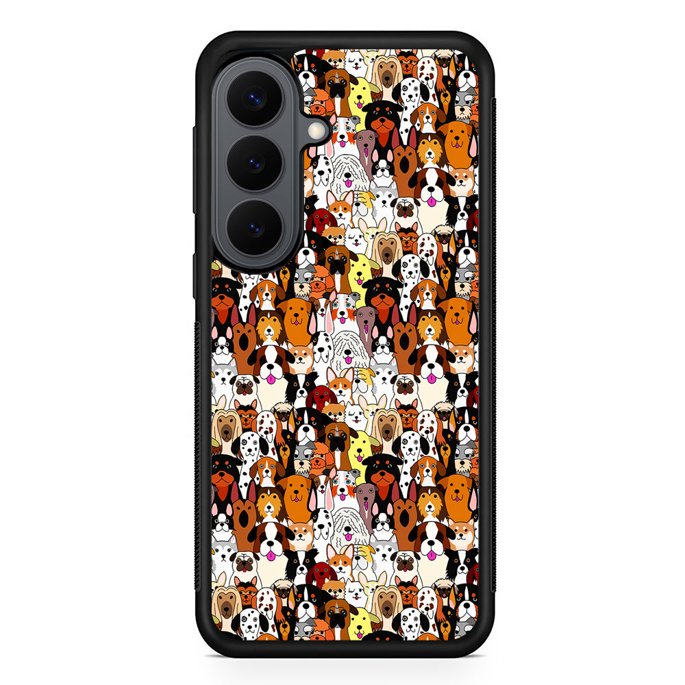 Doodle Dogs Colorful Pattern Samsung Galaxy S26 Plus Case | Slim Rubber Case for Samsung Galaxy S26 Plus