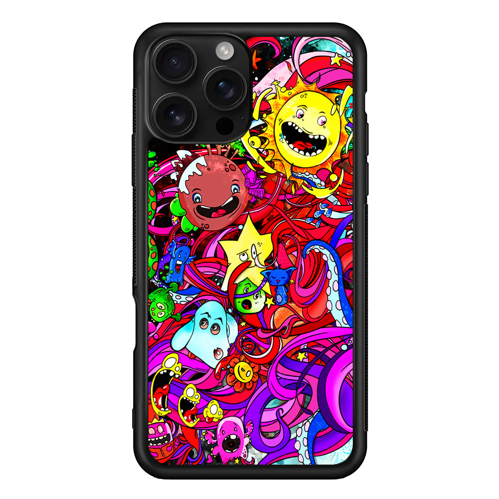 Planet Galaxy Doodle Art iPhone 16 Pro Case | Durable Protective Case for iPhone 16 Pro