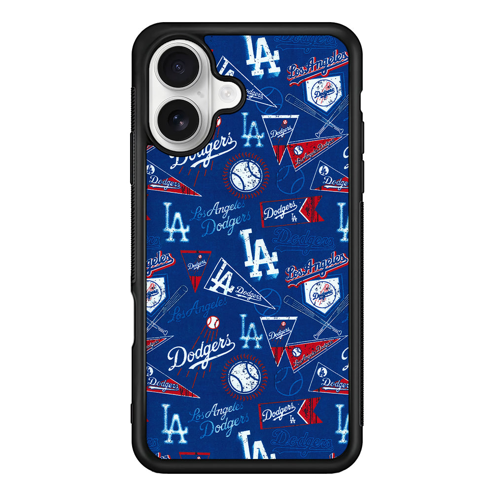 Los Angeles Dodgers Retro iPhone 16 Plus Case | Durable Protective Rubber Cover