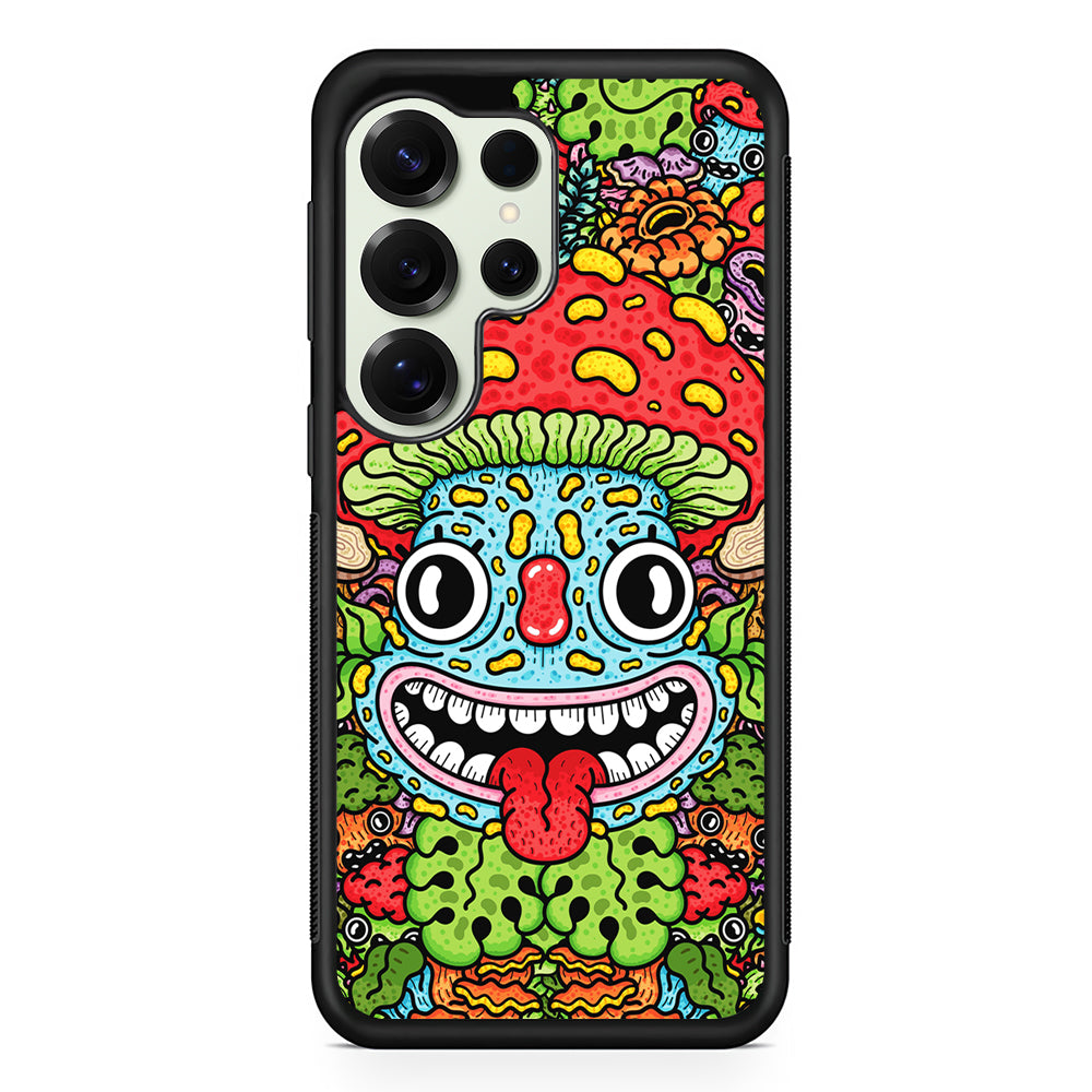 Mushroom Face Doodle Samsung Galaxy S25 Ultra Case | Durable Rubber Case for Samsung Galaxy S25 Ultra