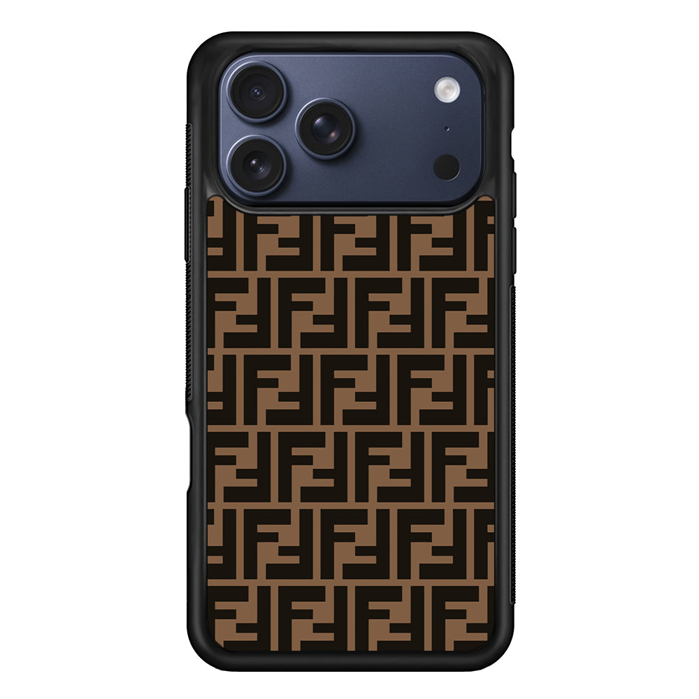 Fendi Brown Form iPhone 17 Pro Max Case | Slim Rubber Case for iPhone 17 Pro Max