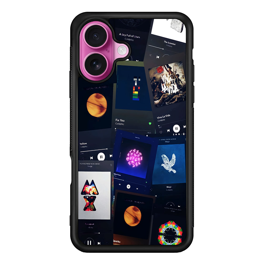 Coldplay Playlist Song iPhone 17 Case | Slim Protective Rubber Phone Cover
