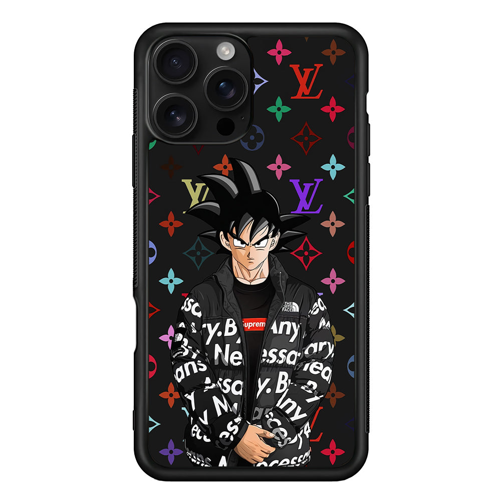 Louis Vuitton Goku Hypebeast iPhone 16 Pro Case | Slim Rubber Case for iPhone 16 Pro