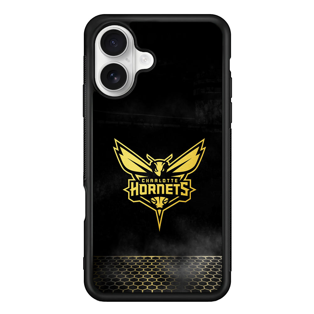Charlotte Hornets Gold iPhone 16 Plus Case | Durable Protective Rubber Cover
