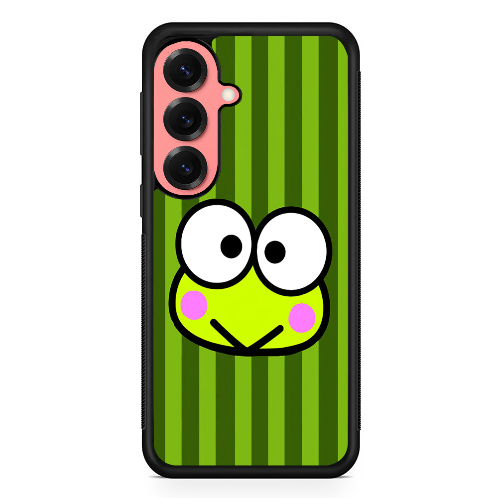 Cutes Keroppi Stripe Green Samsung Galaxy S25 Case | Protective Case for Samsung Galaxy S25