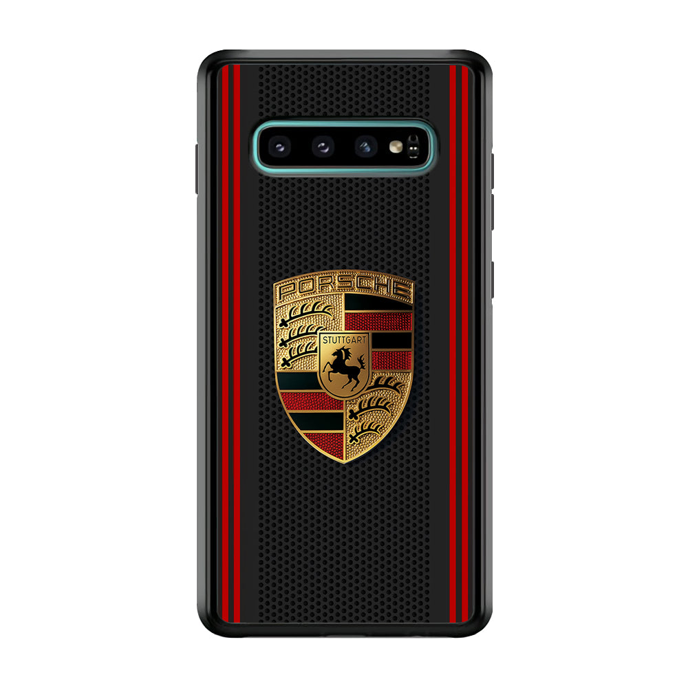 Porsche Gold Emblem Samsung Galaxy S10 Plus Case | Slim Rubber Case for Samsung Galaxy S10 Plus