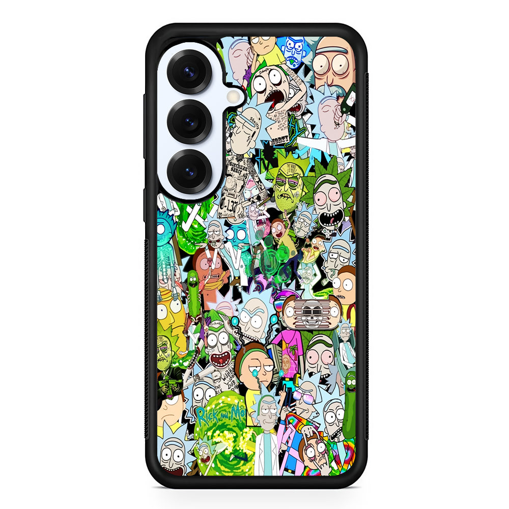 Rick and Morty Sticker Collection Samsung Galaxy S25 Plus Case | Slim Rubber Cover for Samsung Galaxy S25 Plus