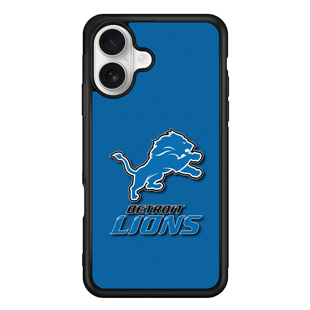 Detroit Lions Logo iPhone 16 Plus Case | Durable Protective Rubber Cover