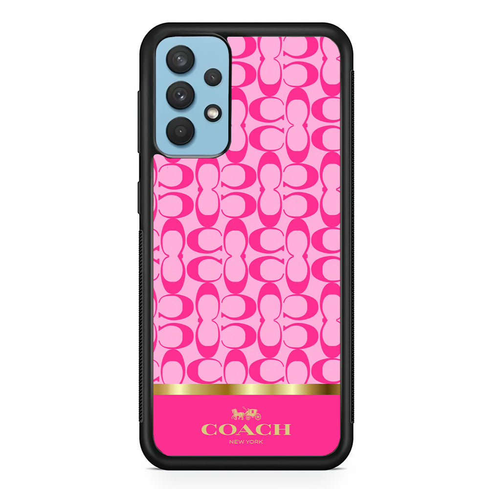Coach Pink Pattern Samsung Galaxy A32 Case | Slim Rubber Case for Samsung Galaxy A32
