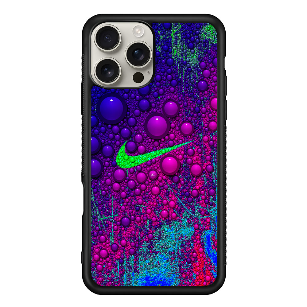 Nike Logo Color Bubbles Art iPhone 16 Pro Max Case | Durable Everyday Protective Cover
