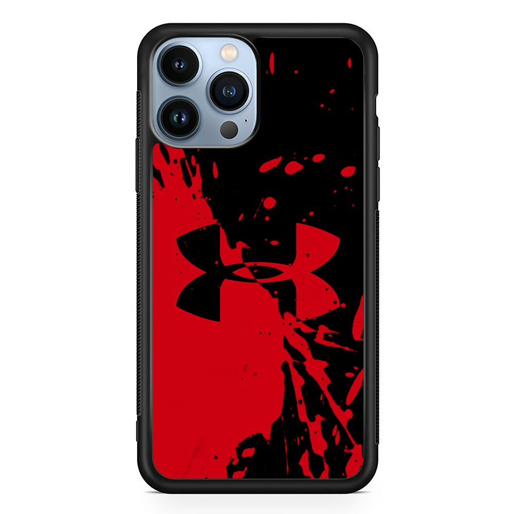 Under Armour Black Red iPhone 15 Pro Max Case | Slim Rubber Case for iPhone 15 Pro Max