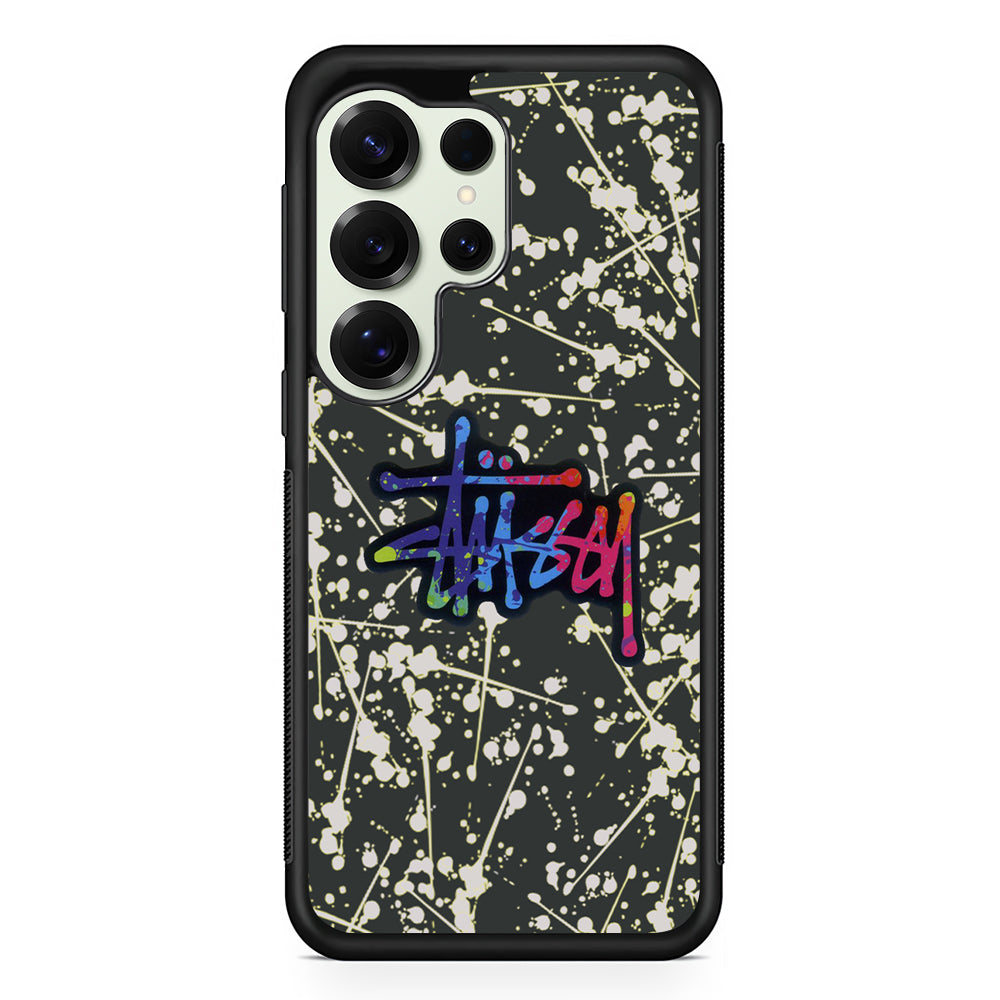 Stussy Splash Grey Samsung Galaxy S25 Ultra Case | Slim Rubber Case for Samsung Galaxy S25 Ultra