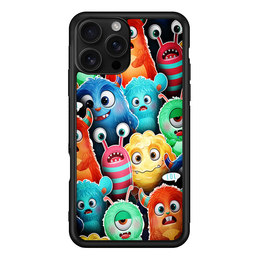 Cute Monsters Aesthetic iPhone 16 Pro Case | Durable Protective Case for iPhone 16 Pro
