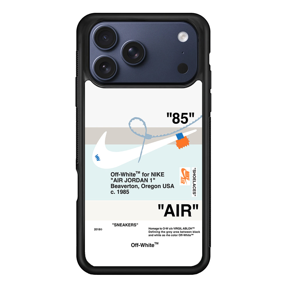 Off White x Nike Air Jordan Natural iPhone 17 Pro Max Case | Slim Rubber Case for iPhone 17 Pro Max