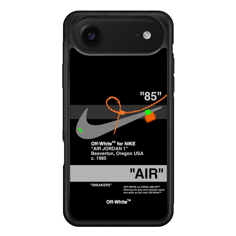 Off White x Nike Air Jordan Black iPhone 17 Air Case | Slim Rubber Case for iPhone 17 Air