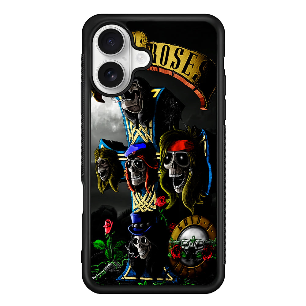 Guns and Roses Music Rock iPhone 16 Plus Case | Durable Protective Rubber Cover