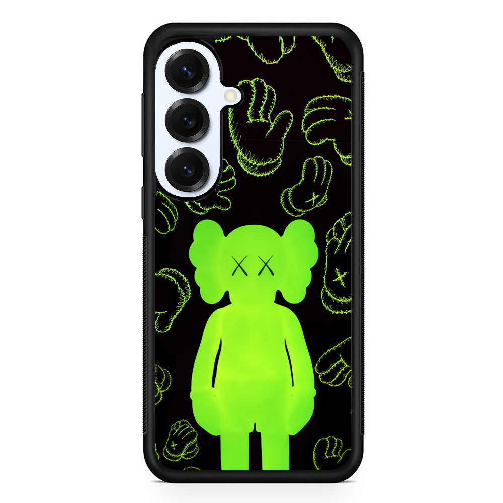 Kaws Doll Glowing Green Samsung Galaxy S25 Plus Case | Slim Rubber Case for Samsung Galaxy S25 Plus