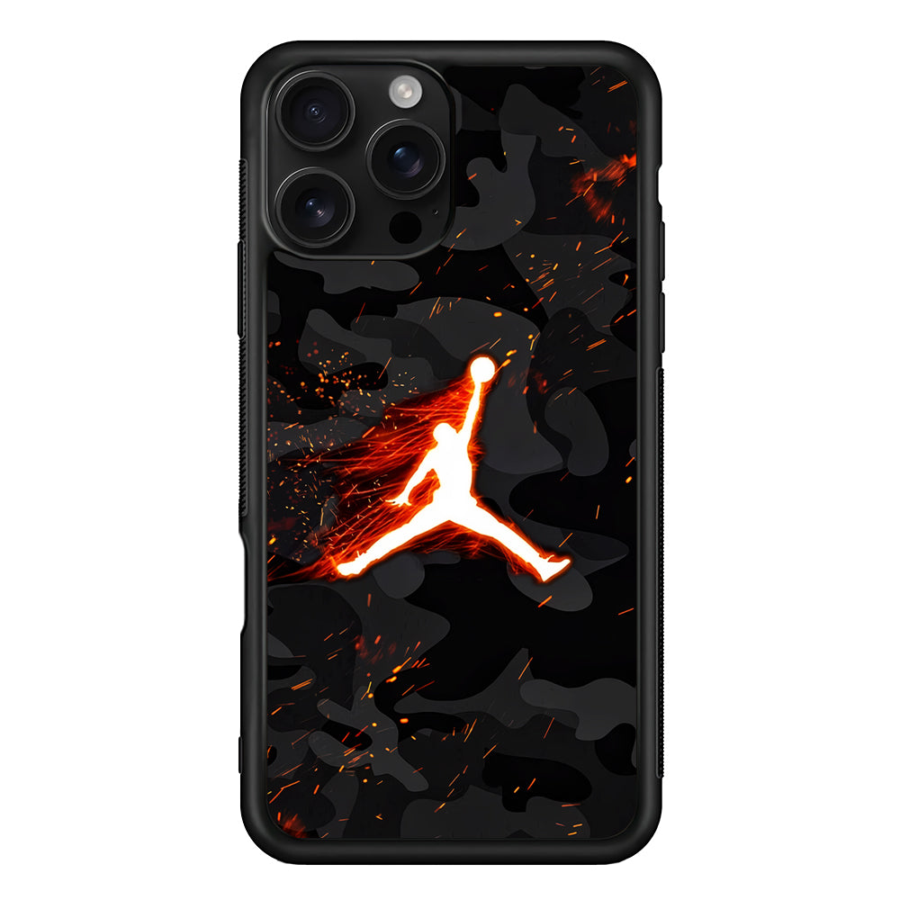 Air Jordan Logo On Fire iPhone 16 Pro Case - Stylish Protective Cover for iPhone 16 Pro