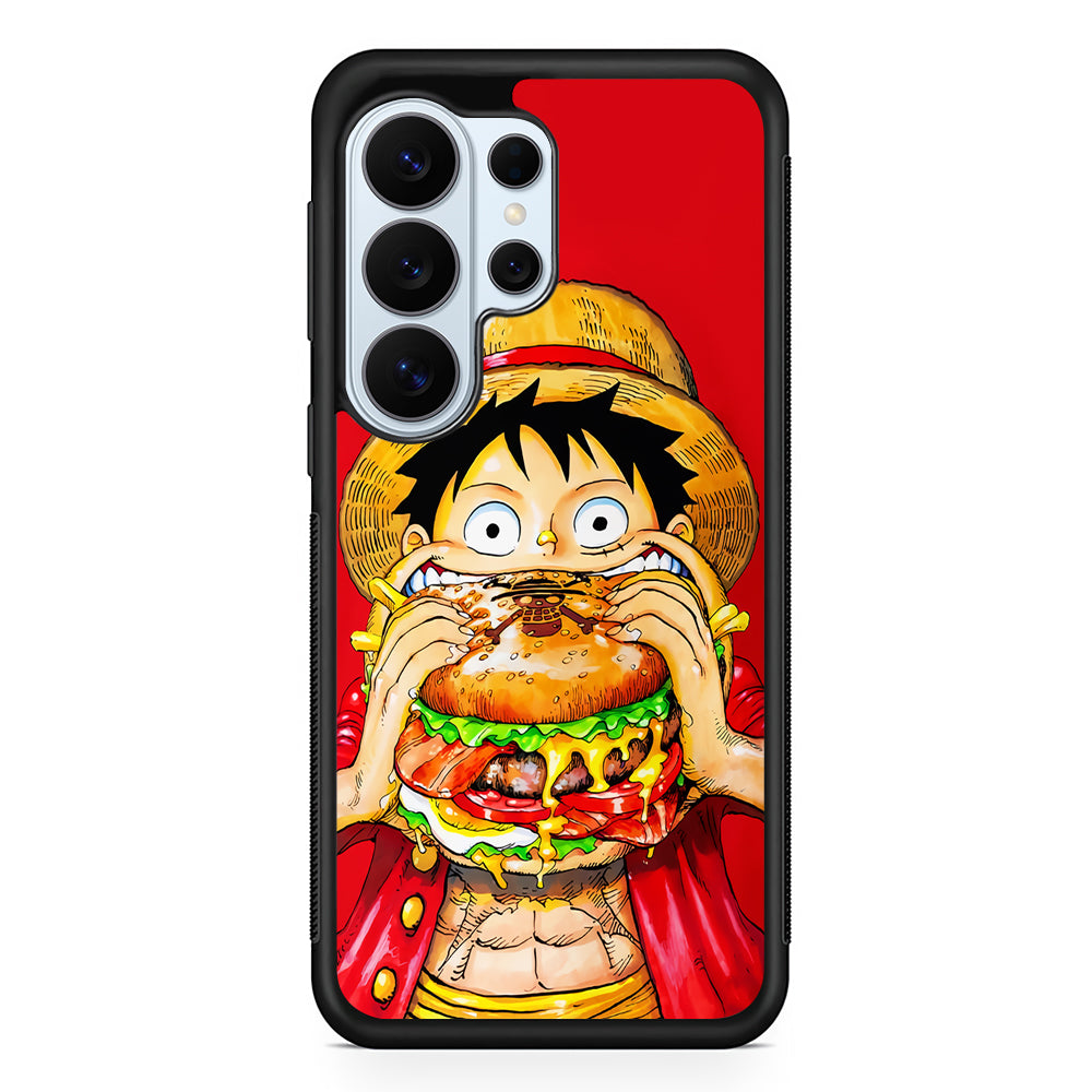 Monkey D Luffy Eating a Burger Samsung Galaxy S26 Ultra Case | Protective Phone Cover