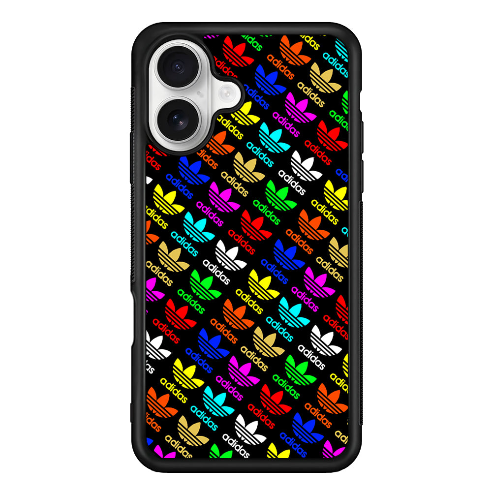 Adidas Logo Colorful Pattern iPhone 16 Plus Case – Slim Fit Protective Phone Case