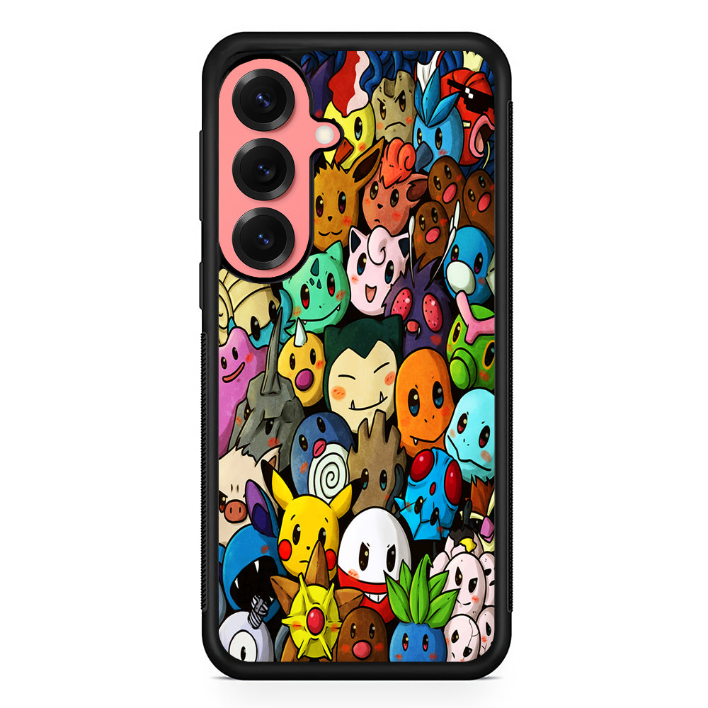 Bunch of Cute Pokemon Samsung Galaxy S25 Case | Protective Case for Samsung Galaxy S25