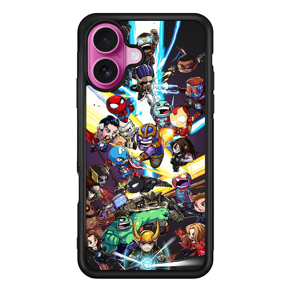 Chibi Avengers Kawaii iPhone 17 Case | Slim Protective Rubber Phone Cover