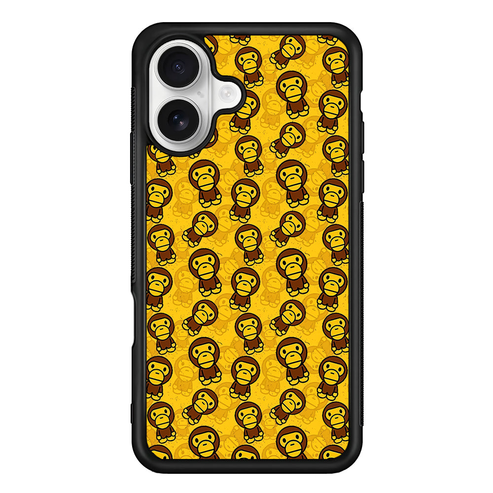 Bape Baby Milo Pattern iPhone 16 Plus Case | Slim Rubber Case for iPhone 16 Plus