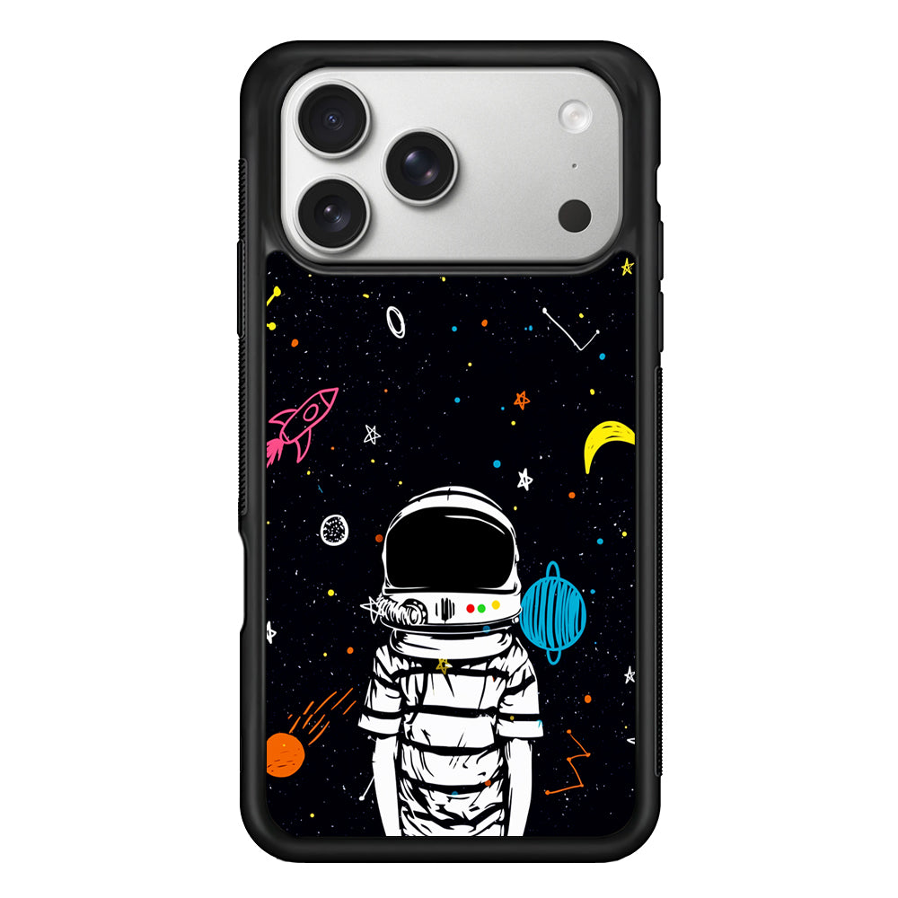 Astronaut Standing in Space iPhone 17 Pro Case | Slim Rubber Case for iPhone 17 Pro